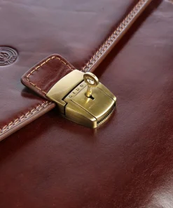 Aktentasche fein genarbtes Rindsleder braun