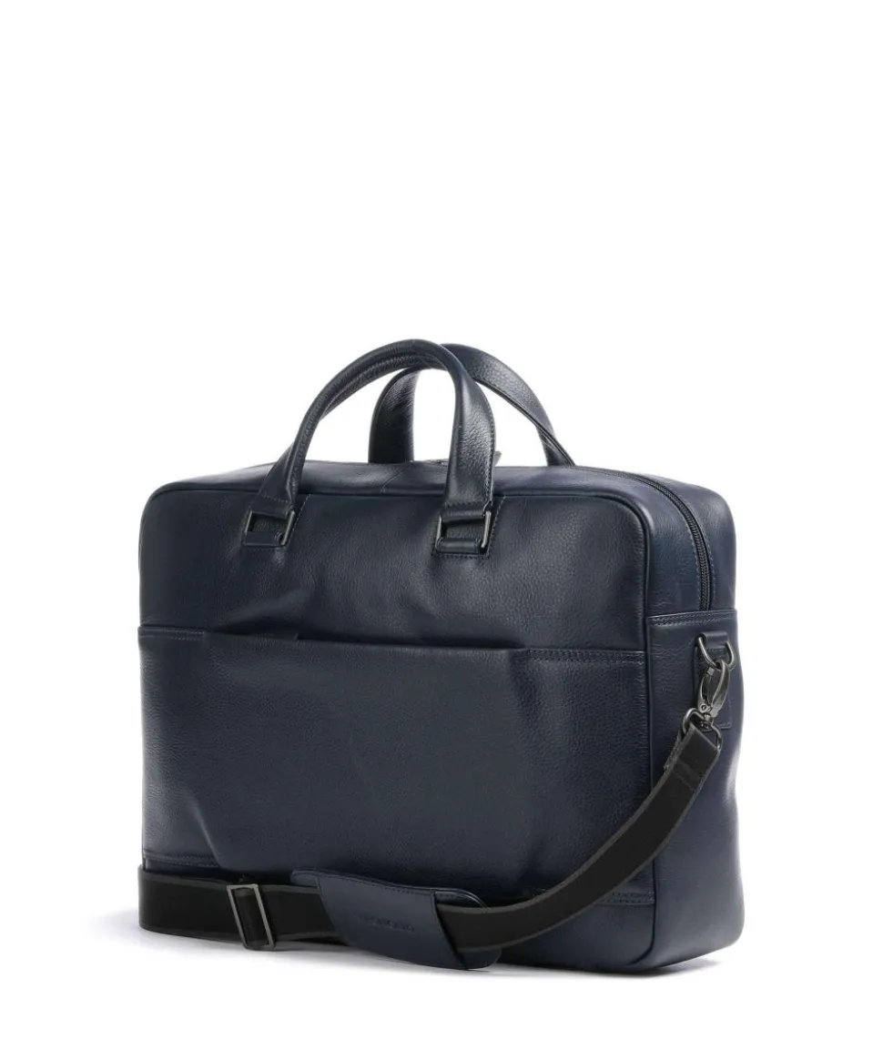 Alaska Aktentasche 15″ genarbtes Leder navy