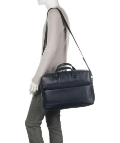 Alaska Aktentasche 15″ genarbtes Leder navy