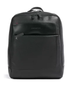 Alaska Laptop-Rucksack 14″ genarbtes Leder schwarz