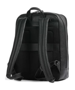 Alaska Laptop-Rucksack 14″ genarbtes Leder schwarz