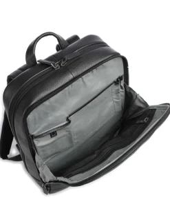 Alaska Laptop-Rucksack 14″ genarbtes Leder schwarz