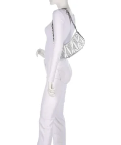 Aldina G-Shine Schultertasche Lederimitat silber