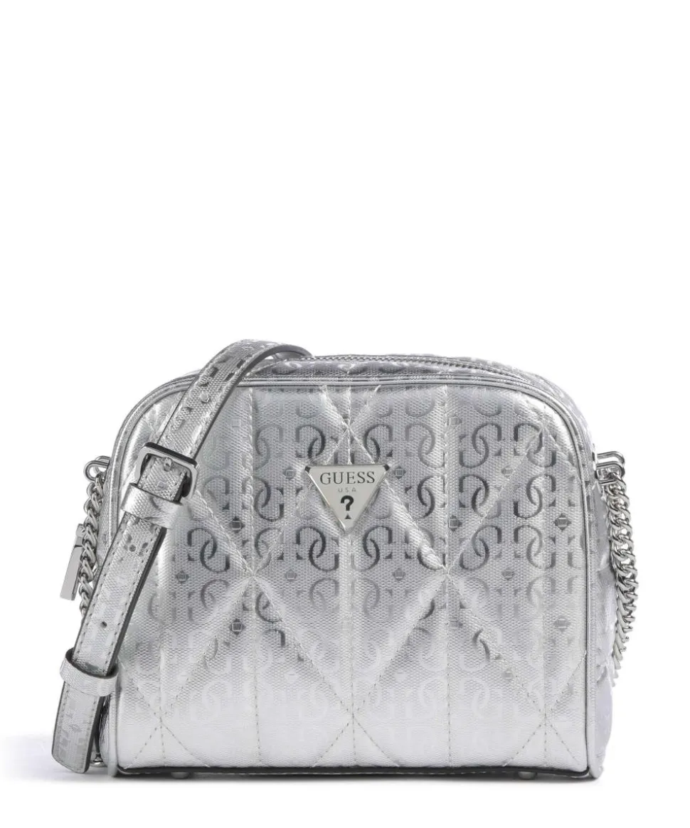 Aldina G-Shine Umhängetasche Lederimitat silber