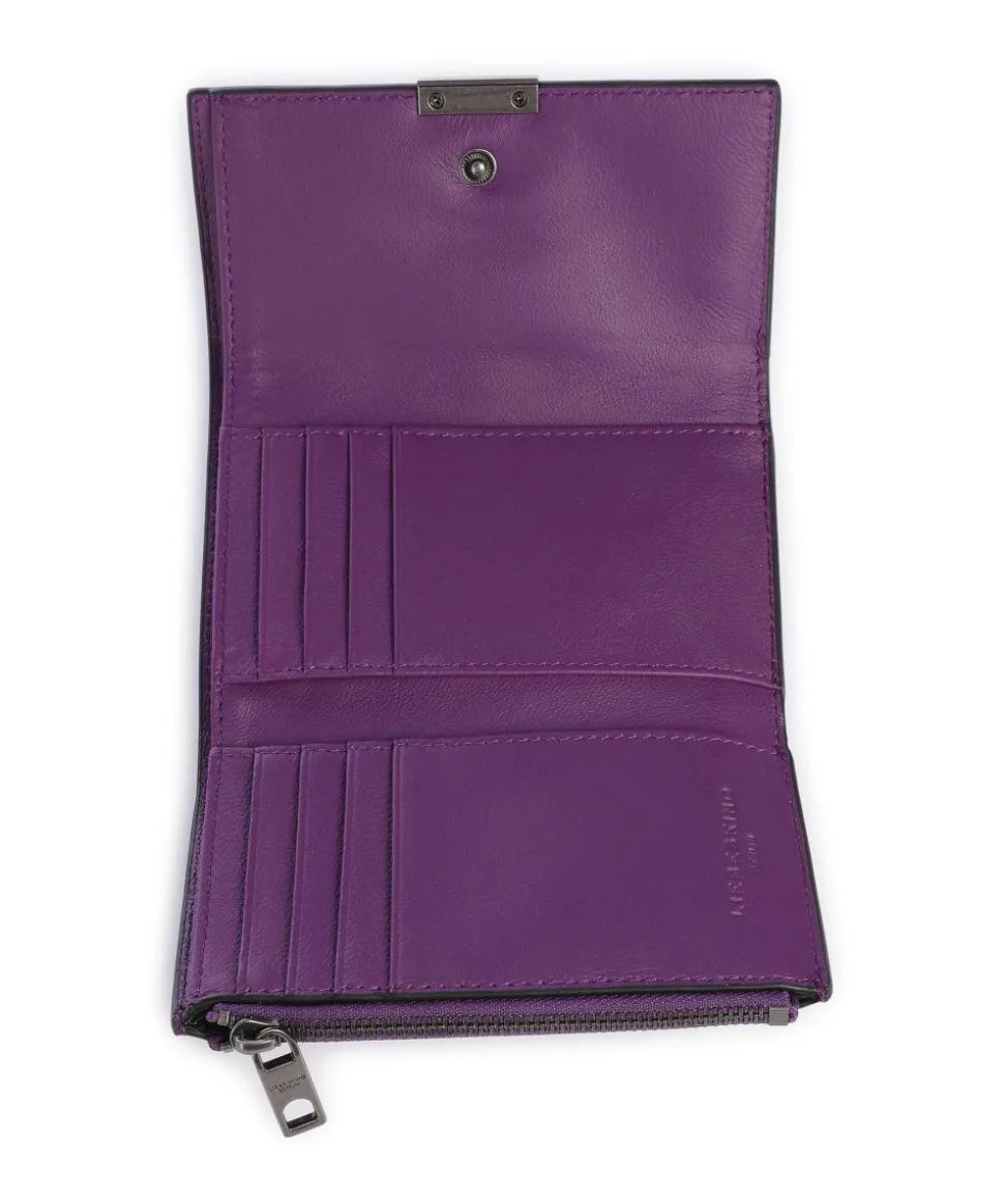 Alex Laura Biker Geldbörse fein genarbtes Rindsleder brombeer