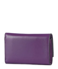 Alex Laura Biker Geldbörse fein genarbtes Rindsleder brombeer