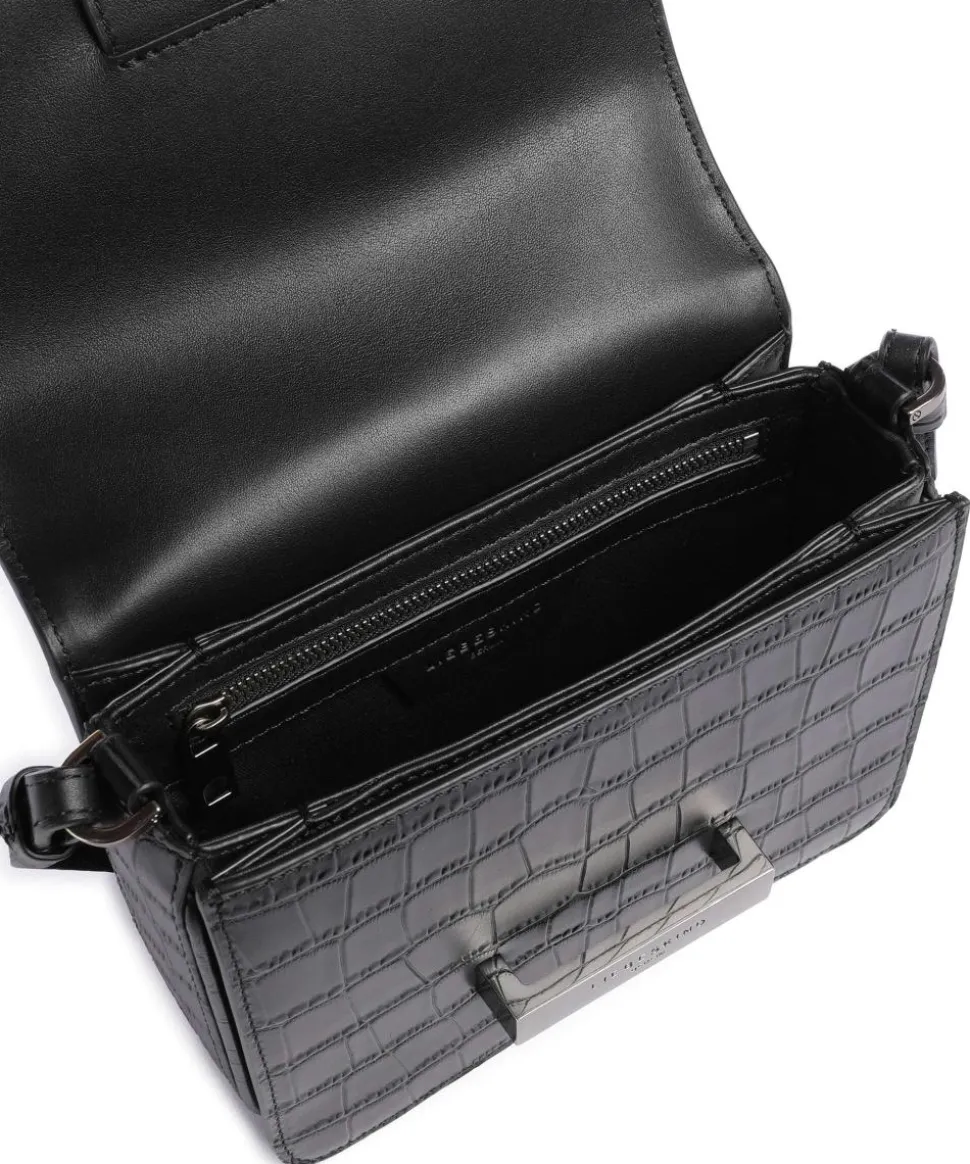 Alex New Croco S Umhängetasche geprägtes Rindsleder schwarz