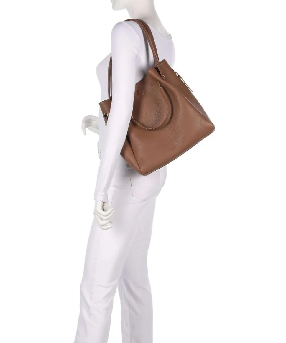 Alexandria Shopper genarbtes Leder braun