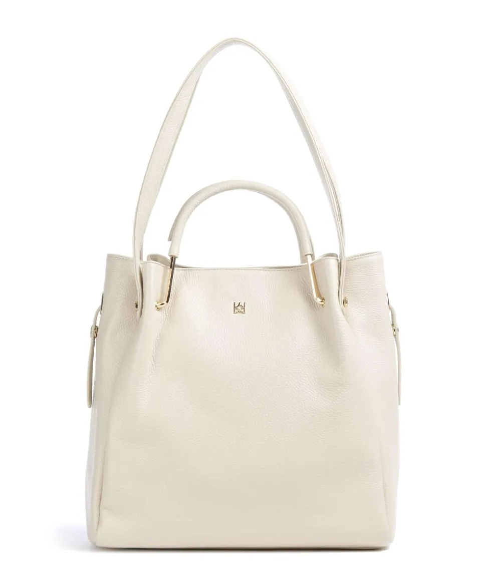 Alexandria Shopper geprägtes Rindsleder creme