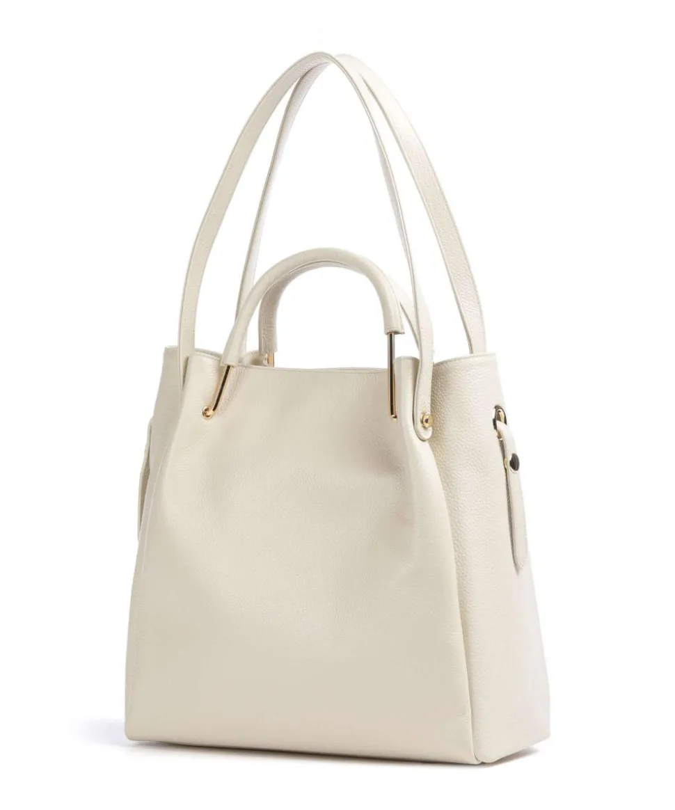 Alexandria Shopper geprägtes Rindsleder creme