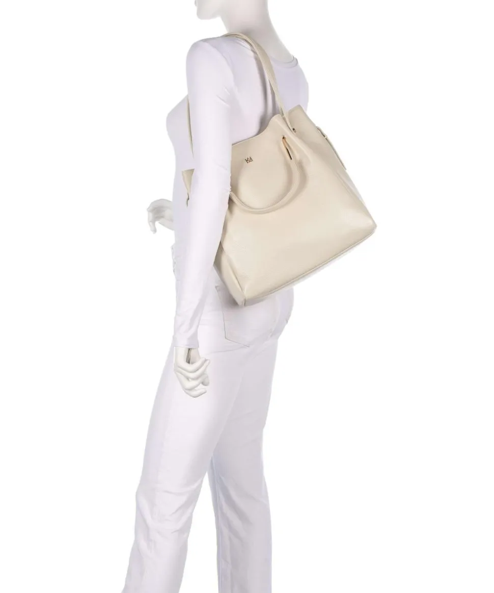 Alexandria Shopper geprägtes Rindsleder creme