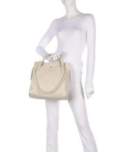 Alexandria Shopper geprägtes Rindsleder creme