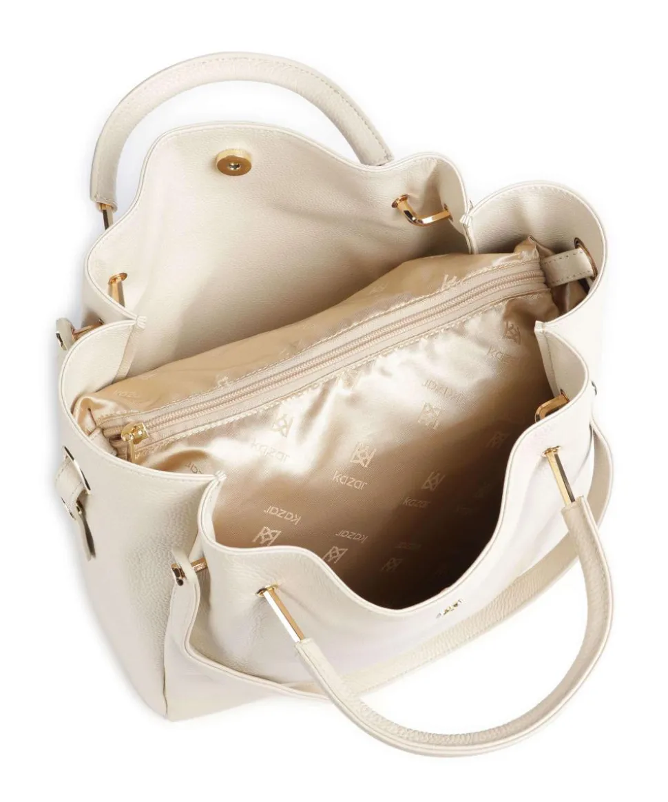 Alexandria Shopper geprägtes Rindsleder creme