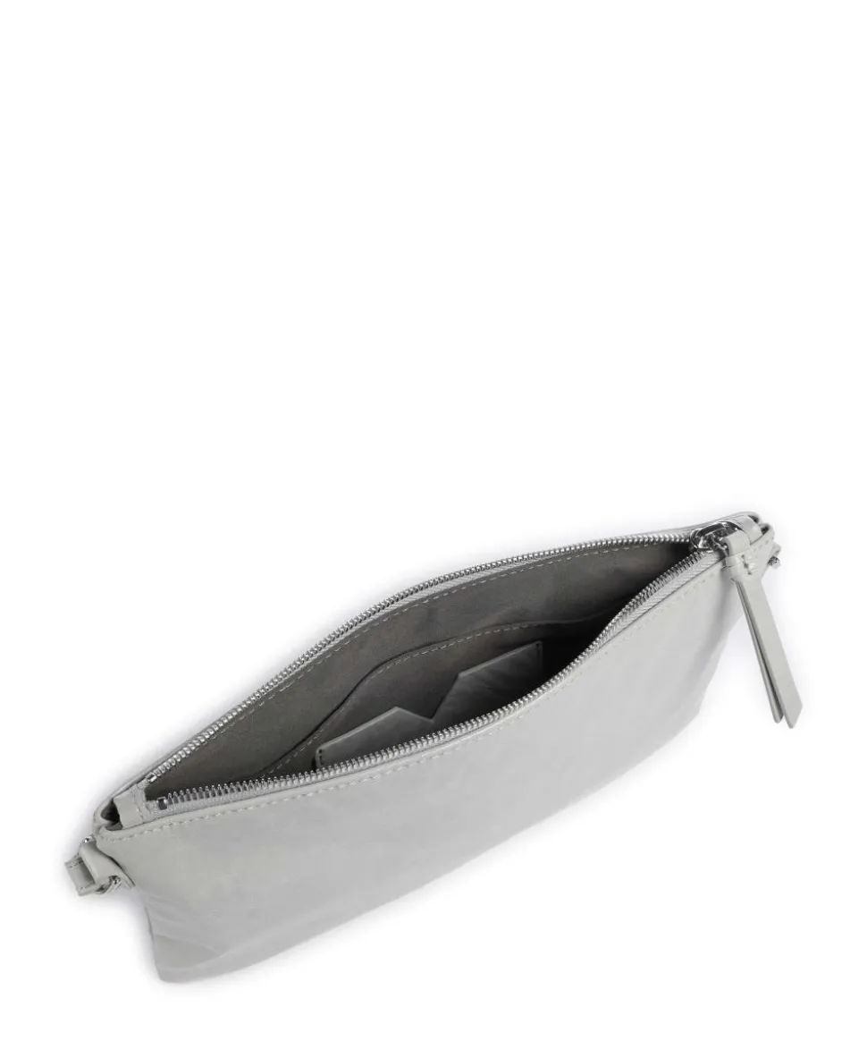 Alice Crinkle Schultertasche fein genarbtes Rindsleder hellgrau