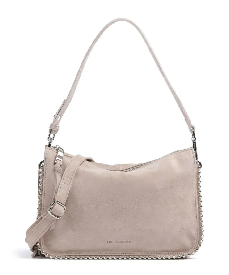 All About Beads Schultertasche aufgerautes Leder nude