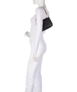 All Over Gothic Schultertasche Lederimitat schwarz