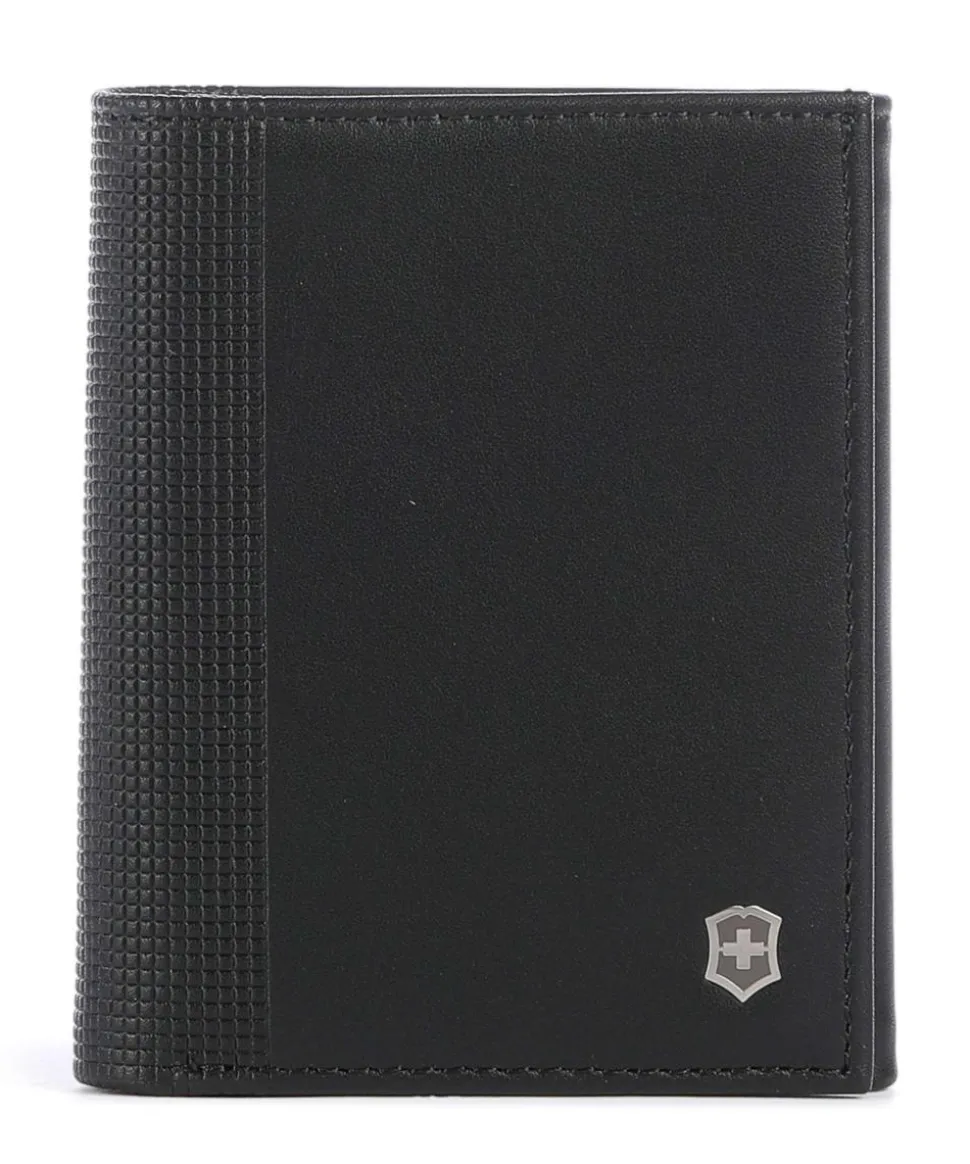 Altius Alox Tri-Fold RFID Geldbörse fein genarbtes Leder schwarz