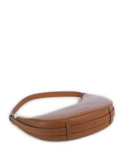 Alvi Schultertasche fein genarbtes Rindsleder braun