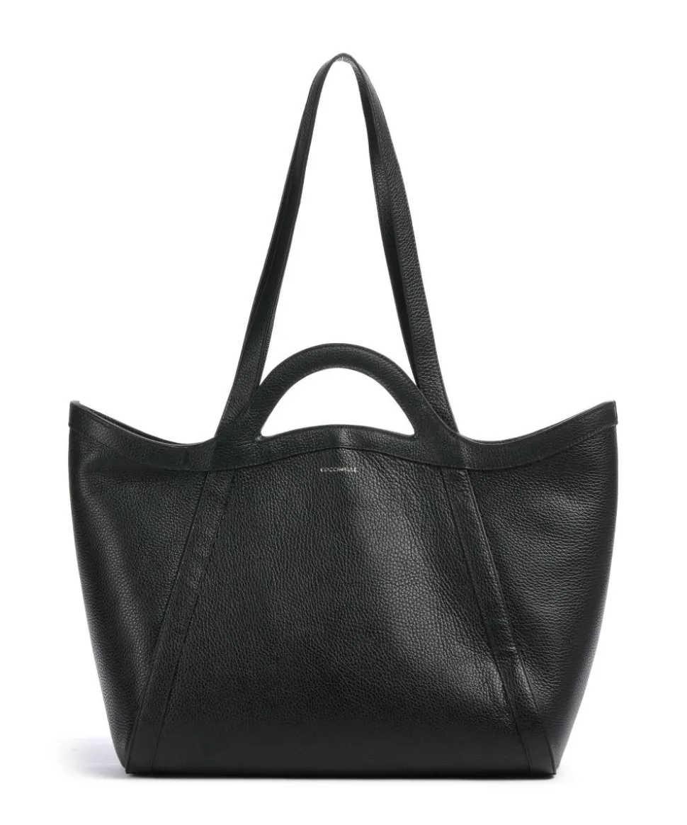 Amalia Shopper genarbtes Leder schwarz