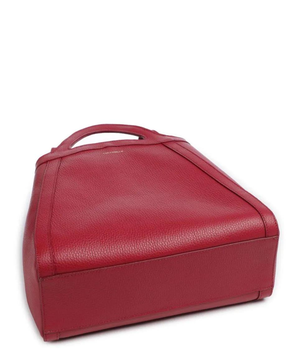 Amalia Shopper genarbtes Leder rot