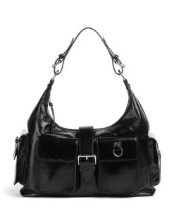 Amelia Large Beuteltasche genarbtes Rindsleder schwarz