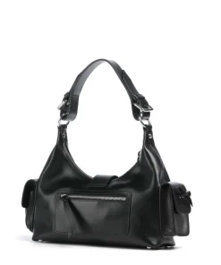 Amelia Schultertasche fein genarbtes Rindsleder schwarz