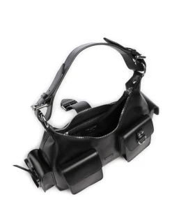 Amelia Schultertasche fein genarbtes Rindsleder schwarz