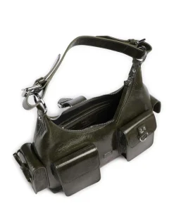 Amelia Schultertasche fein genarbtes Rindsleder khaki