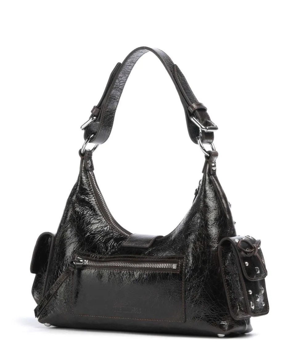 Amelia Schultertasche Rindsleder dunkelbraun