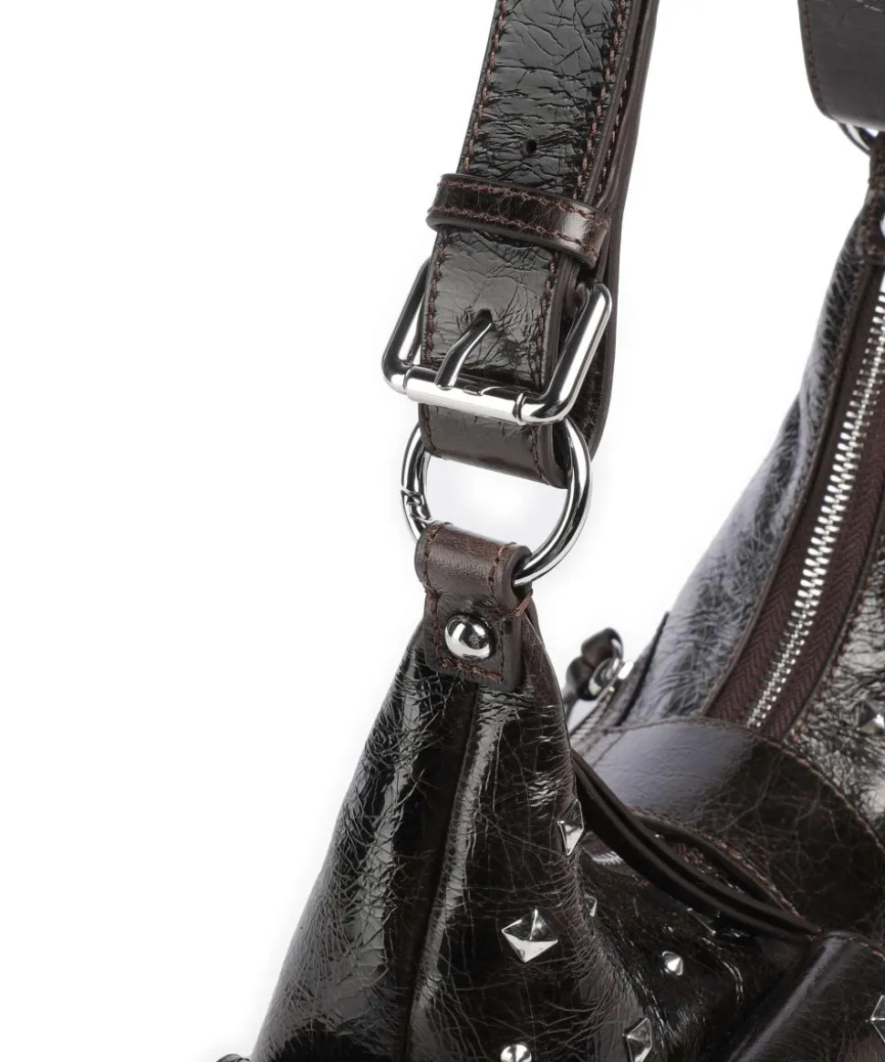 Amelia Schultertasche Rindsleder dunkelbraun