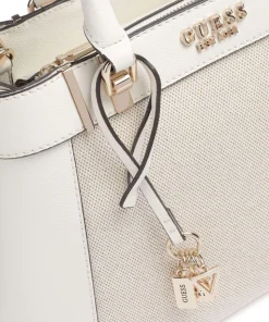 Anadela Handtasche Lederimitat, Baumwolle natur/weiß