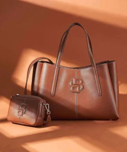 Anett Shopper Lederimitat braun