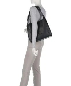 Ange Beuteltasche genarbtes Rindsleder schwarz