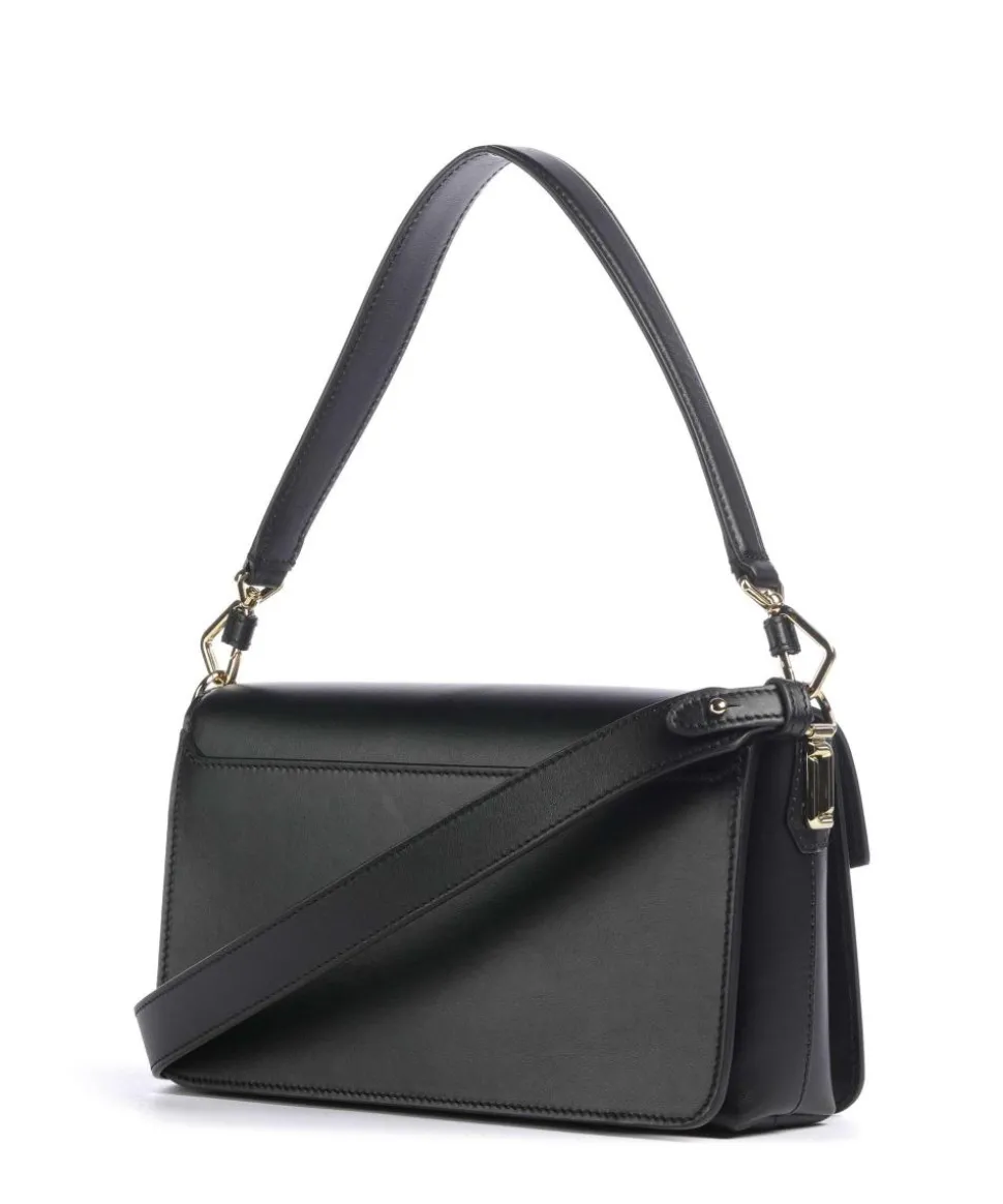 Angele M Schultertasche fein genarbtes Rindsleder schwarz