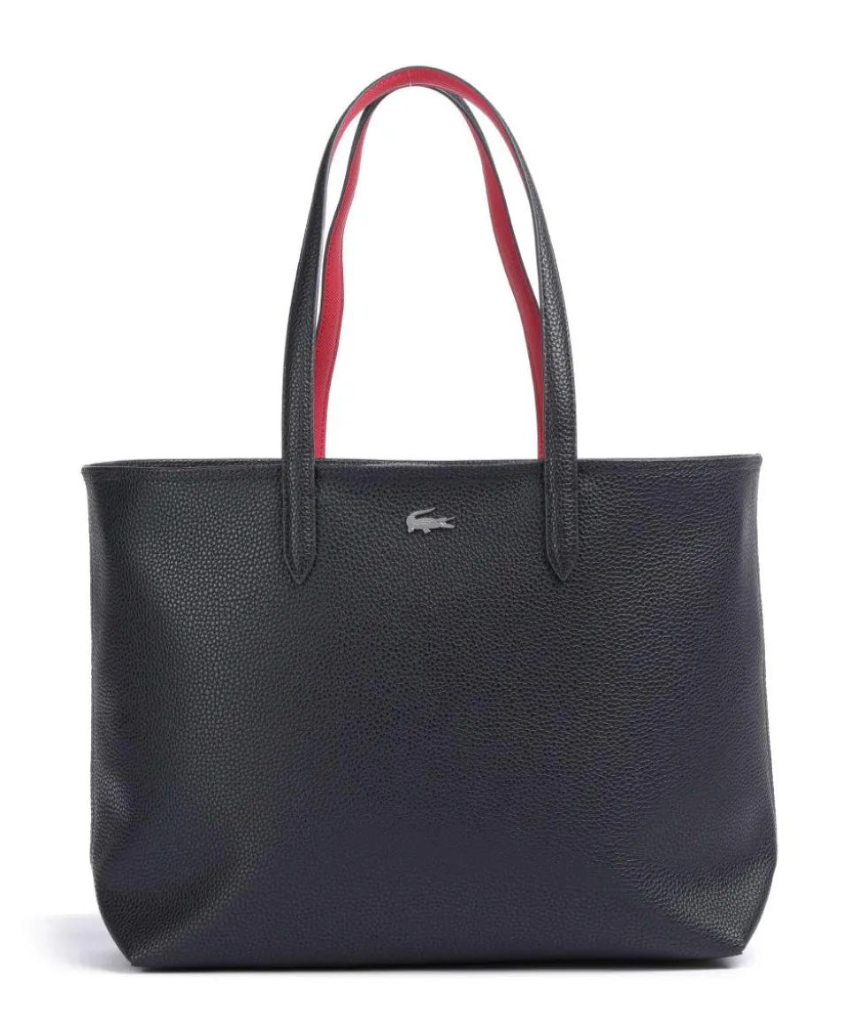 Anna Shopper Lederimitat navy