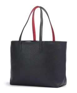 Anna Shopper Lederimitat navy