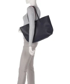 Anna Shopper Lederimitat navy