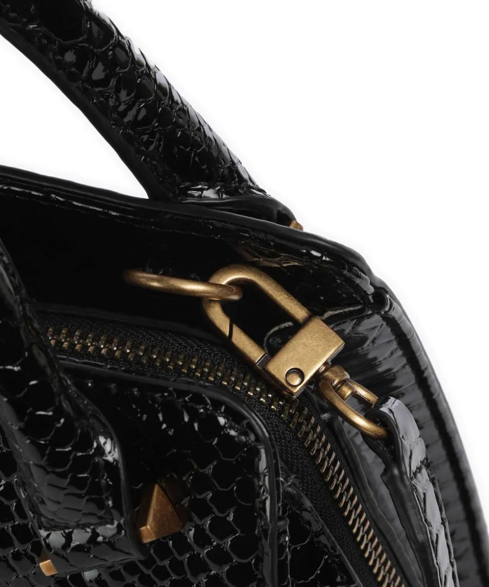 Annita Python Handtasche Lederimitat schwarz