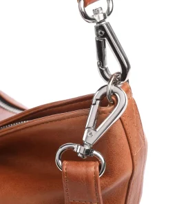 Anouk Beuteltasche genarbtes Leder cognac