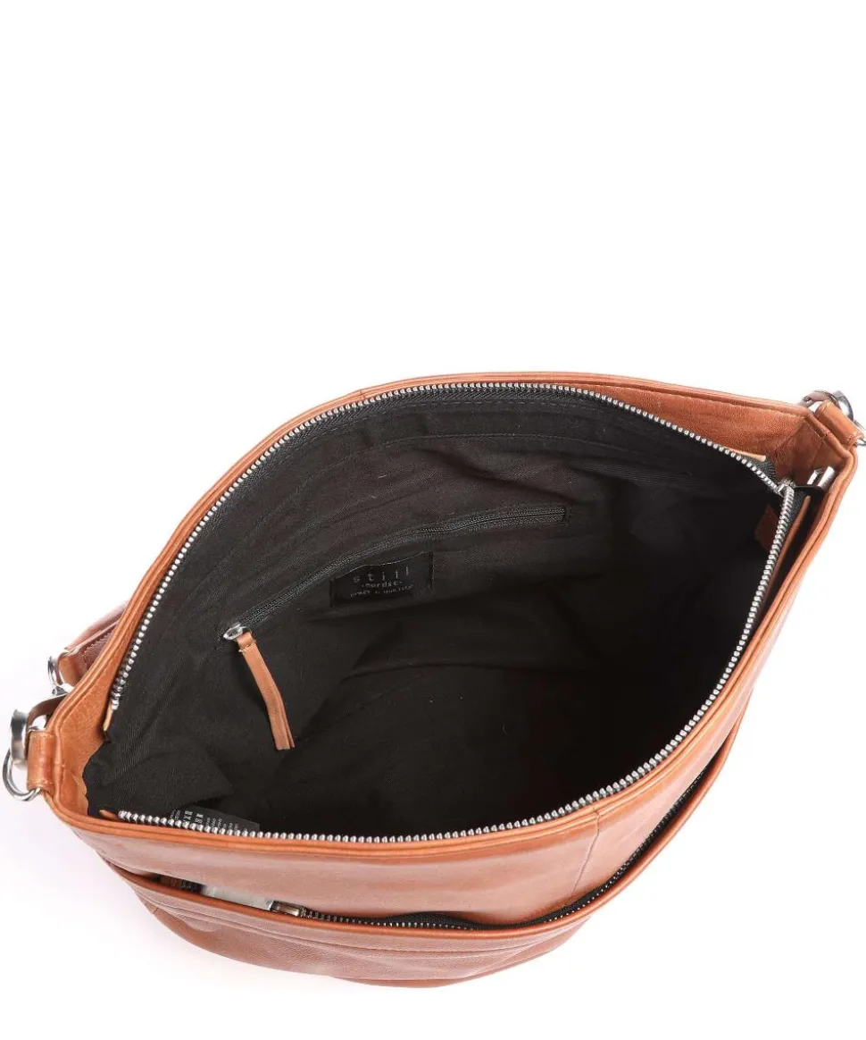 Anouk Beuteltasche genarbtes Leder cognac