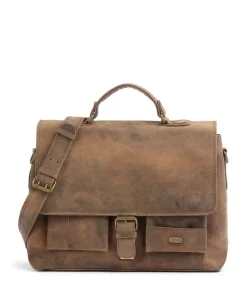 Antic Aktentasche 15″ aufgerautes Leder hellbraun