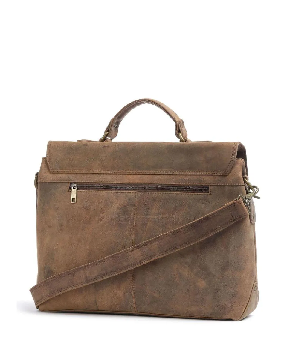 Antic Aktentasche 15″ aufgerautes Leder hellbraun