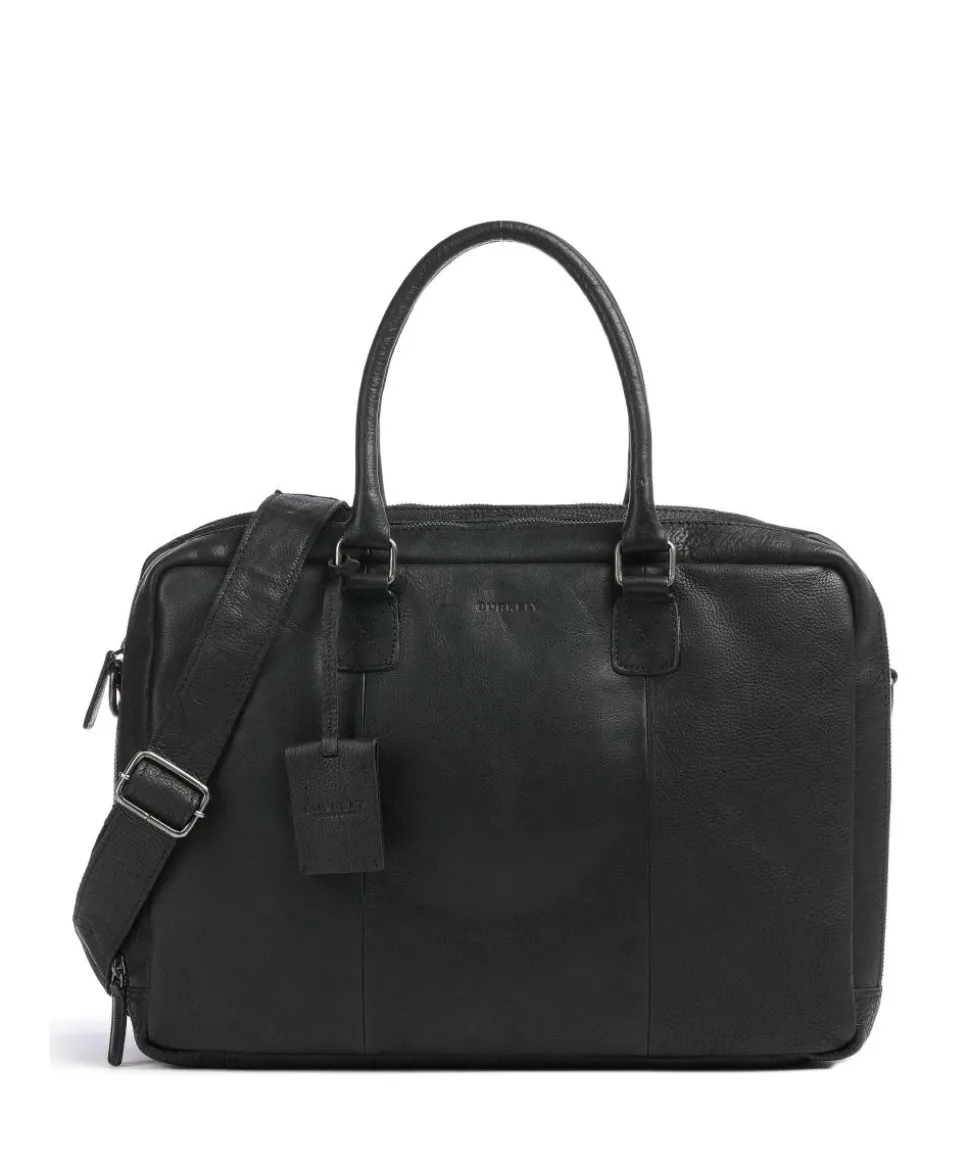 Antique Avery Aktentasche 15″ genarbtes Leder schwarz