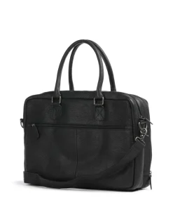 Antique Avery Aktentasche 15″ genarbtes Leder schwarz