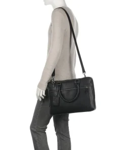 Antique Avery Aktentasche 14″ genarbtes Leder schwarz