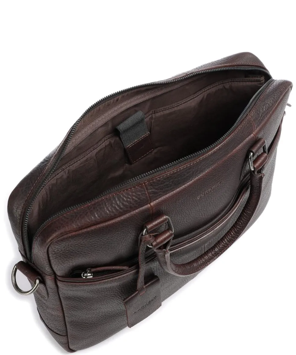 Antique Avery Aktentasche 15″ genarbtes Leder dunkelbraun