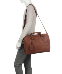 Antique Avery Aktentasche 15″ genarbtes Leder braun