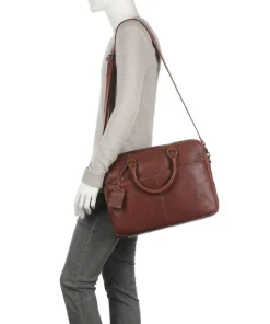 Antique Avery Aktentasche 15″ genarbtes Leder braun