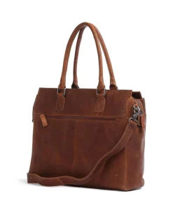 Antique Avery Aktentasche 15″ genarbtes Leder tan