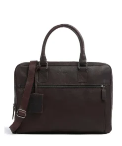 Antique Avery Aktentasche 14″ genarbtes Leder dunkelbraun